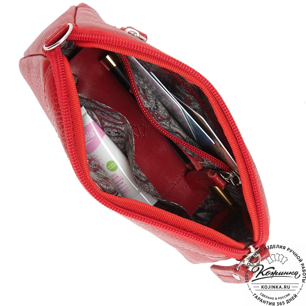 Кожаный клатч "Марта" (красный)